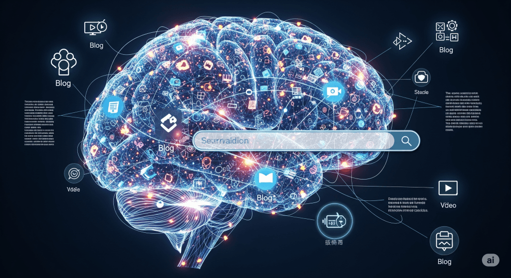 Visual representing how AI algorithms understand content and user intent, a key aspect of SEO in 2025.